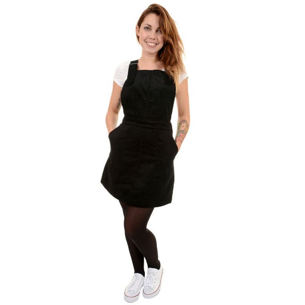 Corduroy Pinafore Dress black