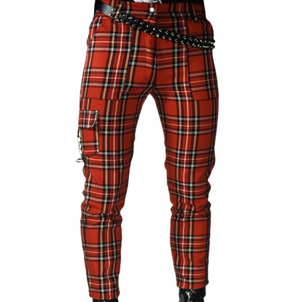 Pure Shark Red Tartan Punk Trousers