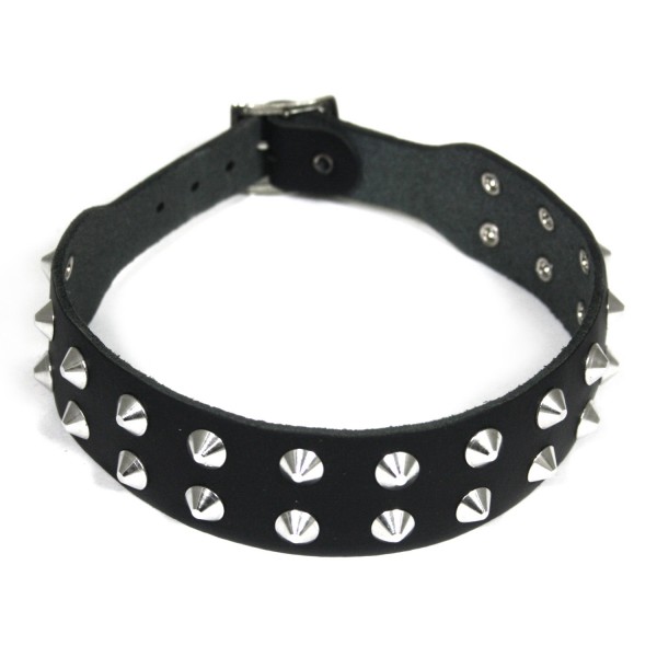 Spitznieten Halsband 2-reihig