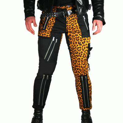 Chaos Punk Black & Leopard Punk Trousers