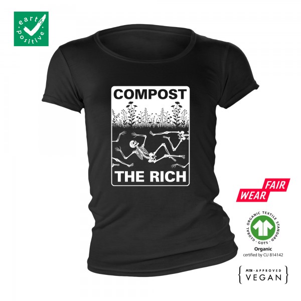 Compost the Rich Bio Frauen Shirt schwarz