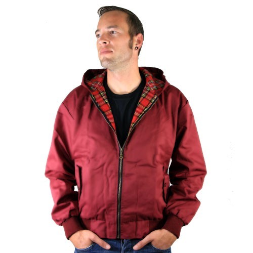 Harrington Jacke Hooded Burgund Sommer (Gr. XS)