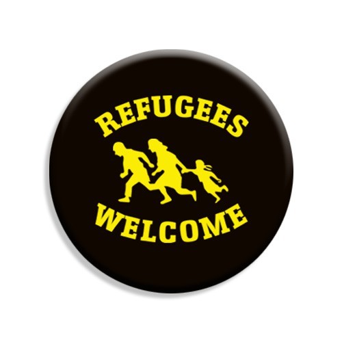 Refugees welcome Button