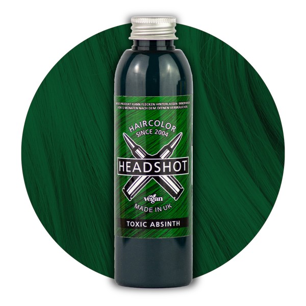 Grüne Haarfarbe Headshot Toxic Absinth, Semi-permanente Haartönung 150 ml