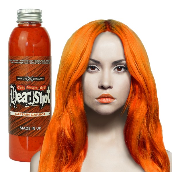 Orange Haarfarbe Headshot Captain Carrot, Semi-permanente Haartönung 150 ml 