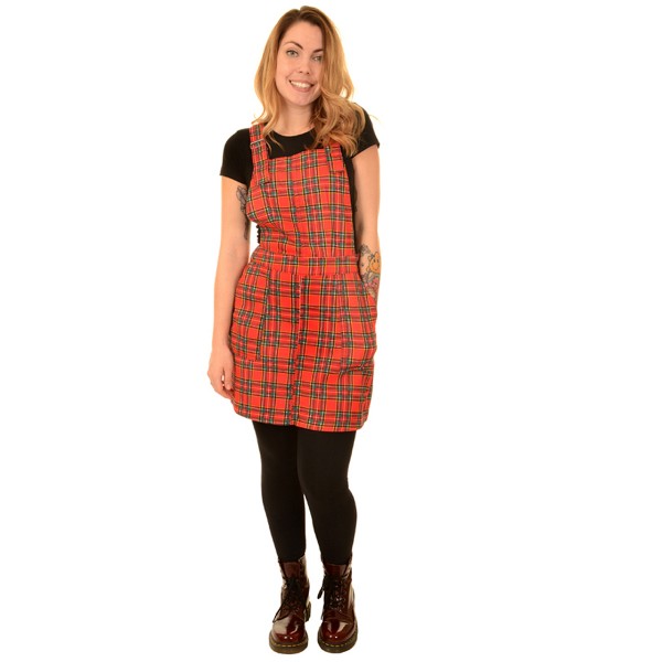 Tartan Pinafore Dress red