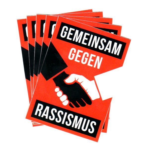 10 x Gemeinsam gegen Rassismus Aufkleber