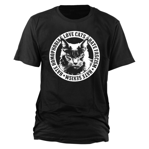 Love Cats - Hate Fascism T-Shirt