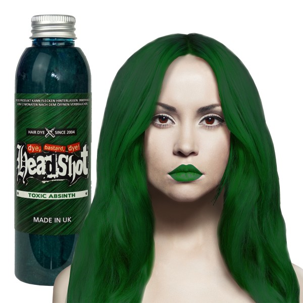 Grüne Haarfarbe Headshot Toxic Absinth, Semi-permanente Haartönung 150 ml