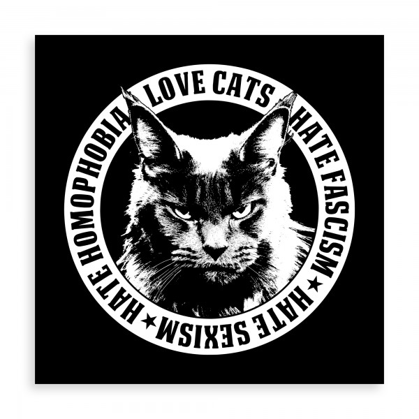 Love Cats Hate Fascism Aufkleber 10 Stück