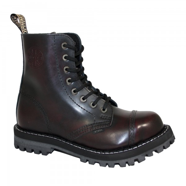 Steel Boots 8-loch burgund rub-off