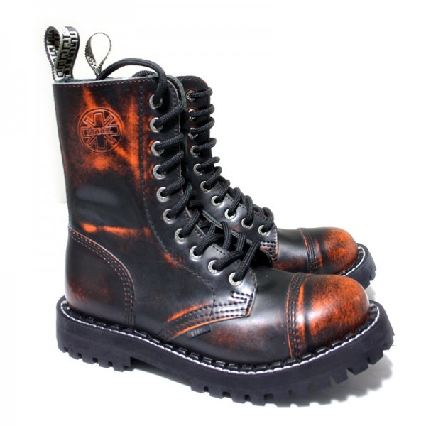 Steel Boots 10 Loch orange rub-off