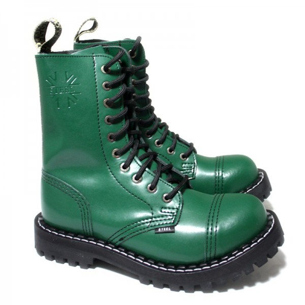 Steel Boots 10-Loch, Pure Green