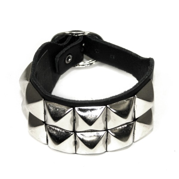 Pyramidennieten Armband 2-reihig