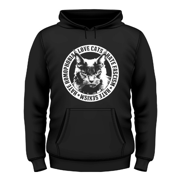 Love Cats - Hate Fascism Hoodie