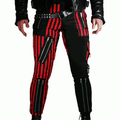Chaos Punk Black & Stripes Punk Trousers