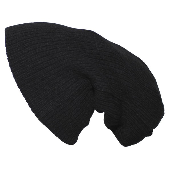 Strickmütze, "BEANIE", Rip schwarz, extra lang