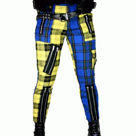 Chaos Punk Yellow & Blue Punk Trousers